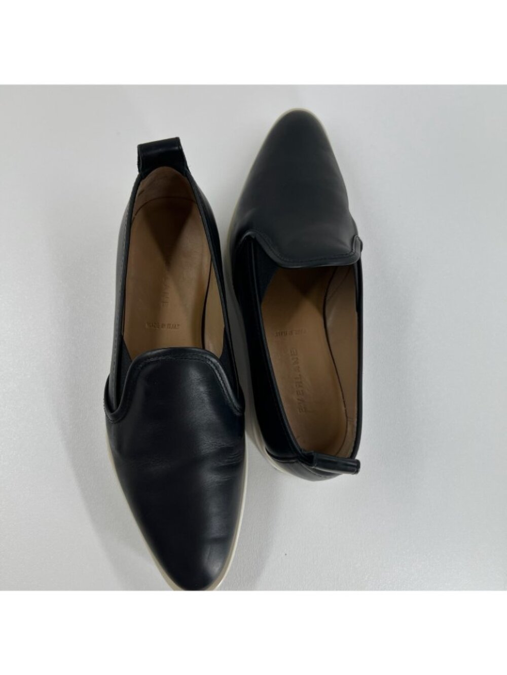 Everlane The Leather Street Shoe Loafer Womens 9 Slip On Sneakers Pointed Black - Picture 11 of 12